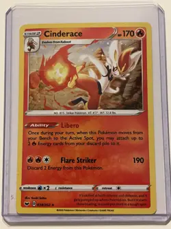 Cinderace COSMOS HOLO PROMO card 034/202 Sword & Shield Base Set 2020 Pokemon - Image 1