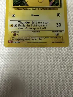 Pikachu Holo 008/034 English Pokemon Trading Card Game Classic 2023 - Image 2
