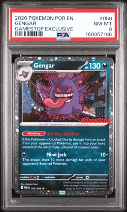 Gengar (Cosmos Holo) Pokemon (Gamestop Exclusive) 050/088 PSA 8 - Image 1