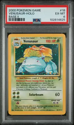 Venusaur #18 Pokemon Base 2 PSA 6 - Image 1