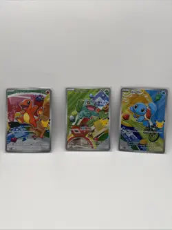 Pokemon First Partner Illustration Bulbasaur Squirtle Charmander Gen 1 Promo NM - Image 1