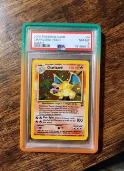 Pokemon 2000 Base Set 2 Charizard Holo Card #4/130 PSA 8 - Image 1