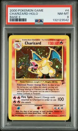 2000 POKEMON GAME BASE II #4 CHARIZARD-HOLO PSA 8 - Image 1