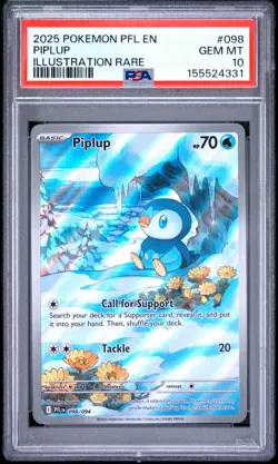 Piplup 098/094 Illustration Rare Pfl En-phantasmal Flames Pokemon PSA 10 - Image 1