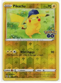 Pikachu 028/078 Holo Rare Pokemon GO Pokemon Reverse Holo Near Mint - Image 1