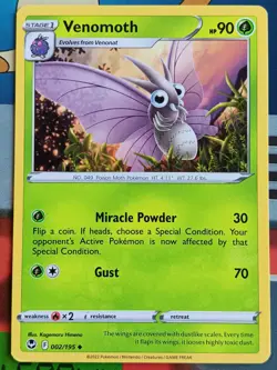 Pokemon - Venomoth 2/195 Silver Tempest Uncommon Regular 2022 NM - Image 1