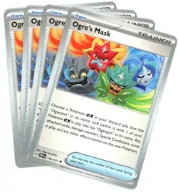 NM 4x Ogre's Mask 118/131 Playset Prismatic Evolutions Pokemon 2025 - Image 1