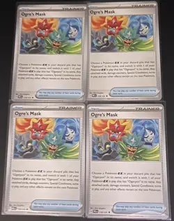 NM 4x Ogre's Mask 118/131 Playset Prismatic Evolutions Pokemon 2025 - Image 2