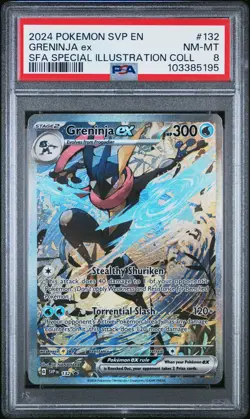 2024 POKEMON SVP EN-SV BLACK STAR PROMO #132 GRENINJA EX PSA 8 - Image 1
