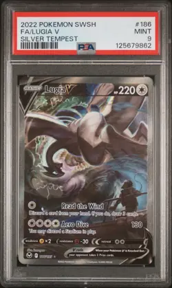 Pokemon Lugia V Alt Full Art 186/195 SWSH Silver Tempest SIR GEM MINT PSA 10 - Image 1