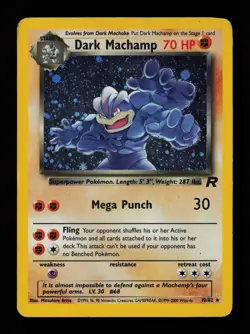 Dark Machamp 10/82 Holo Rare Team Rocket Heavily Played Pokemon Card - Image 1