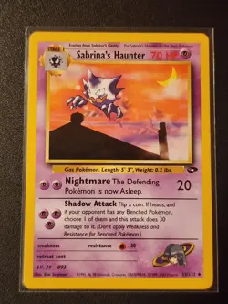 Sabrina’s Haunter 55/132 - Gym Challenge Unlimited Pokemon TCG NM Card - Image 1