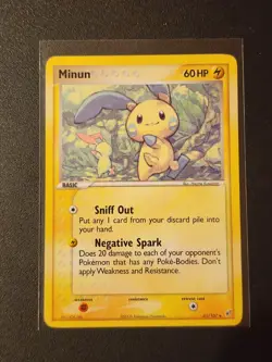Minun 41/107 2005 EX Deoxys Pokemon Card Nintendo Non Holo Uncommon LP - Image 1