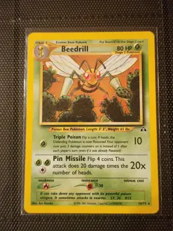 Beedrill 18/75 Neo Discovery Rare Pokemon Card LP Excellent - Image 1