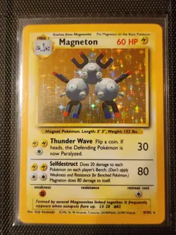 Pokemon 1999 Magneton Base Set #9/102 Holo NM Card - Image 1