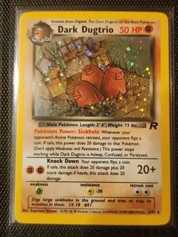 Pokemon Dark Dugtrio TCG 6/82 Rare Holo Team Rocket Vintage - NM Pokemon Card - Image 1