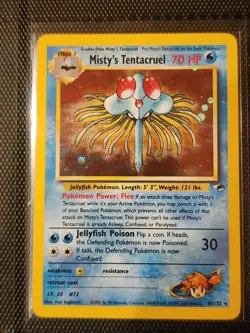 Misty's Tentacruel Unlimited Holo Rare Gym Heroes 010/132 LP/NM Pokemon Card - Image 1