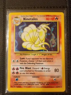 Wotc Ninetales 12/102 Base Set Holo Rare, NM Pokemon Card - Image 1