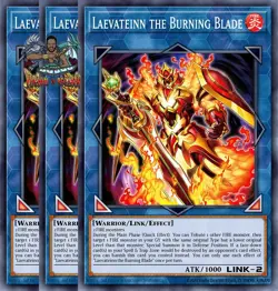 Yugioh! 3x Laevateinn the Burning Blade DOOD-EN053 Super Rare 1st Ed NM - Image 1
