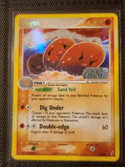 Dugtrio 5/100 Crystal Guardians Reverse Holo Stamped LP Pokemon Card - Image 1