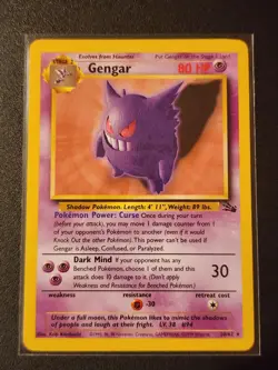 1999 Pokemon #20/62 Gengar (Fossil Set) Non Holo - NM Card - Image 1