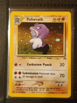 Poliwrath Neo Discovery 9/75 Holo Rare NM - Swirl Pokemon Card - Image 1