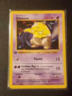 Pokemon TCG Drowzee 1st Edition Shadowless Base Set Card 49/102 - Image 1
