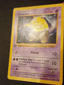 Pokemon TCG Drowzee 1st Edition Shadowless Base Set Card 49/102 - Image 4