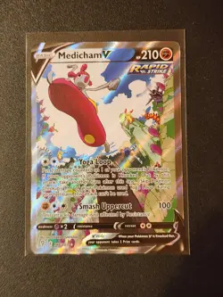Pokemon TCG Medicham V 186/203 Full Art Evolving Skies NM Card - Image 1