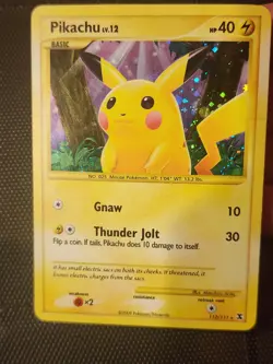 Pikachu 112/111 Rising Rivals Holo Pokemon Card Secret Rare - Image 3