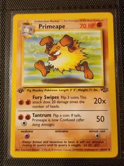 Primeape 1st Edition Pokemon TCG Jungle 43/64 1999 - NM Pokemon Card - Image 1