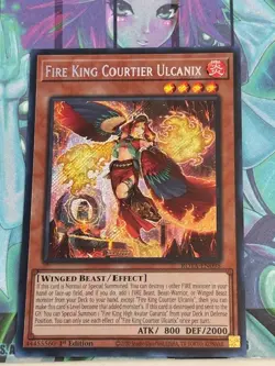 Yugioh 1x Fire King Courtier Ulcanix Secret ROTA-EN098 Rage of the Abyss 1st NM - Image 1