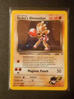 SWIRL Pokemon Rocket's Hitmonchan Gym Heroes 11/132 Holo LP/NM Card - Image 1