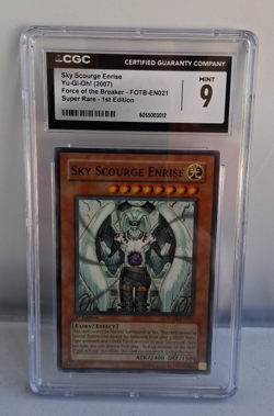 2007 YUGIOH FOTB-EN021 SKY SCOURGE ENRISE Super RARE CGC 9 1st edition - Image 1