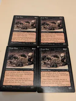 Magic the Gathering 1996 Visions Crypt Rats Playset 4X NM - Image 1