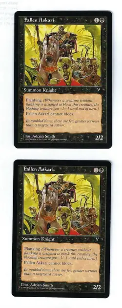 2x Fallen Askari - Vision - Magic The Gathering NM/M (Never Played) - Image 1