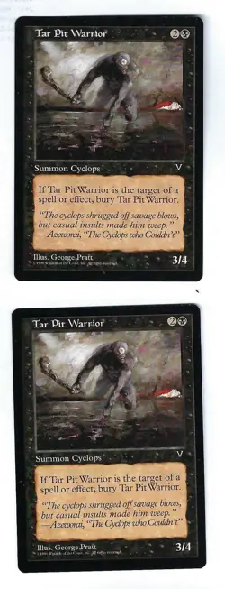2x Tar Pit Warrior - Vision - Magic The Gathering NM/M (Never Played) - Image 1