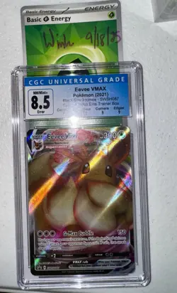 CGC 8.5 error partial crimp Eevee VMAX SWSH087 SWSH: Sword & Shield Promo Card - Image 1