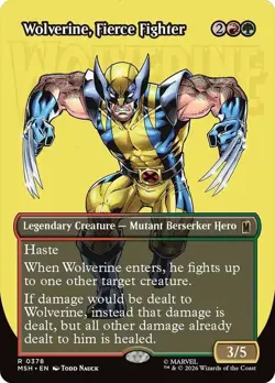 Wolverine, Fierce Fighter Borderless Marvel Super Heroes NM MTG - Image 1