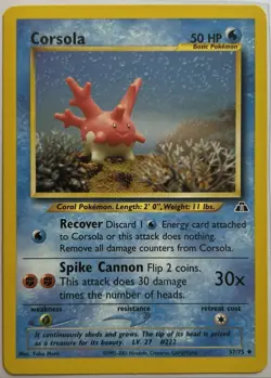 Corsola 37/75 Neo Discovery 2001 Pokemon TCG NM - Image 1