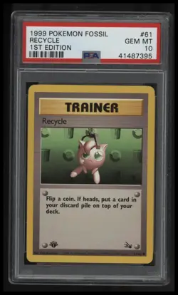 1999 Pokemon Fossil Recycle 1st Edition PSA 10 - Image 1