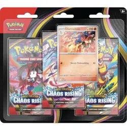 Pokemon TCG ME04 Chaos Rising 3 Pack Blister Charmeleon Sealed New - Image 1