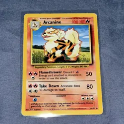 Pokemon Arcanine Base Set 23/102 Rare Regular 100 HP English TCG - Image 1