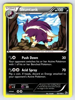Stuntank 55/106 2014 XY Flashfire Set Pokemon Card TCG Non Holo Rare - Nm - Image 1