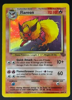 Pokemon TCG: Flareon - Jungle 3/64 Holographic Unlimited [LP] - Image 1