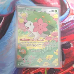 The Pokemon Company Pokemon TCG Shaymin 80HP 185/182 Sv10 IR Full Art Holo EN - Image 3