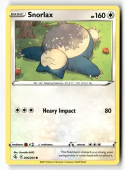 Snorlax 206/264 Common Fusion Strike Pokemon Near Mint - Image 1