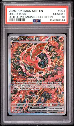2025 POKEMON MEP EN-ME BLACK STAR PROMO #024 ORICORIO EX PSA 10 - Image 1