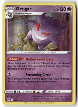 GENGAR 066/196 HOLO RARE LOST ORIGIN POKEMON 2022 LP+ - Image 1