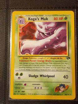 Pokemon Koga’s Muk 26/132 Non-Holo Rare - Unlimited Gym Challenge - NM - Image 1